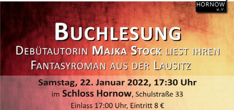 Buchlesung- Majka Stock- SPRJEWJA- Blutmond, Fantasy aus der Niederlausitz im Schloss Hornow